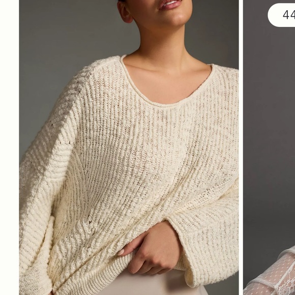 Anthropologie Cropped oversized Batwing Sweater - Picture 3 of 12